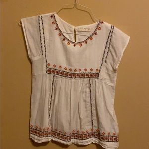 Embroidered short sleeve blouse